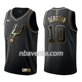 Camiseta Hombre San Antonio Spurs DeMar DeRozan 10 Nike Negro Golden Edition Swingman